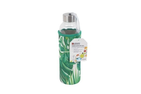 Trinkflasche aus Glas mit Neoprenhülle 0.55l Grün