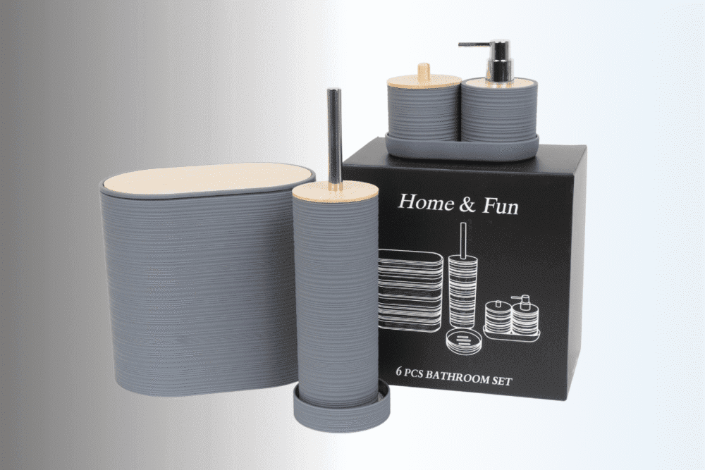 Badezimmer 6-teiliges Set - Grau